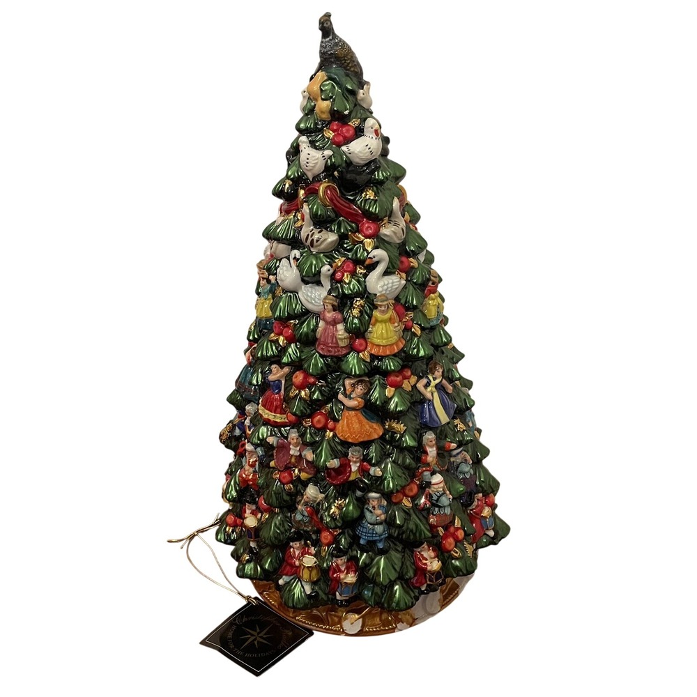 Christopher‎ Radko 12 Days Of Christmas Music Cookie Jar 18 Inch Ceramic RARE